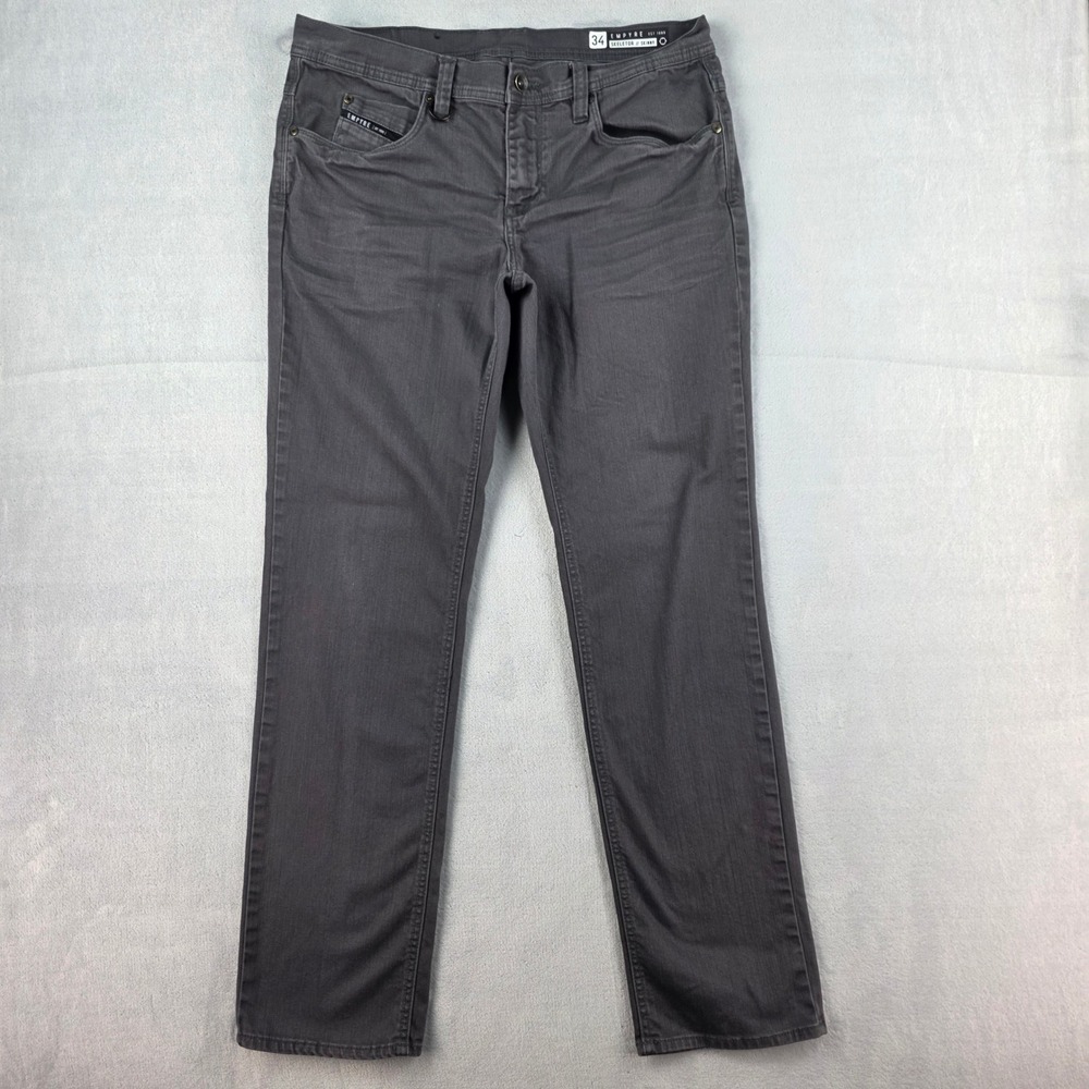 Empyre Skeletor Skinny Jeans Mens 34 Dark Grey Charcoal Stretch Denim Pants